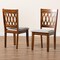 Baxton Studio Florencia Modern Grey Fabric and Walnut Brown Finished Wood 2-Piece Dining Chair Set 231-2PC-13208-ZORO - alternate 3